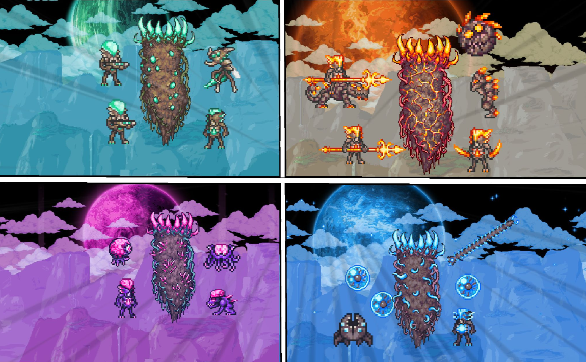 泰拉瑞亚大师四柱怎么打