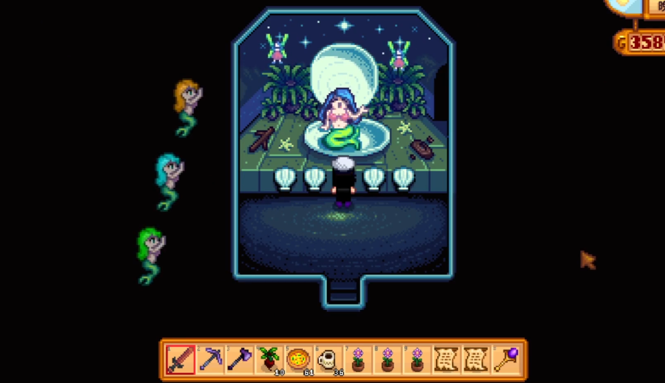 星露谷物语夜市美人鱼怎么敲贝壳