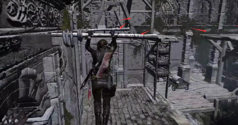 古墓丽影崛起怎么跳到那个横梁